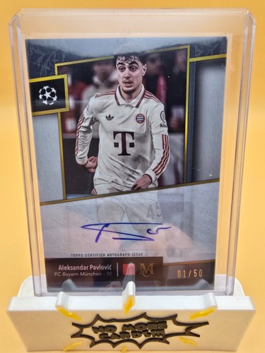 Aleksandar Pavlovic 2024 Topps Museum Collection UEFA Club Gold /50