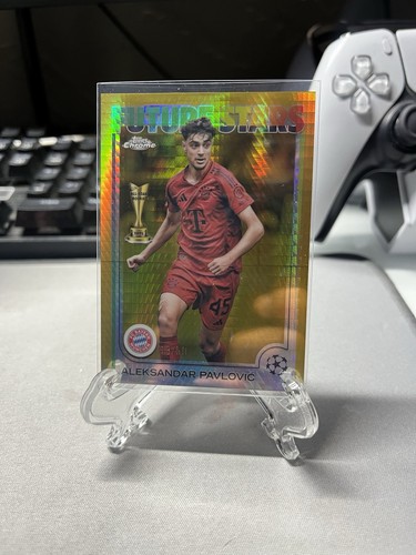 Aleksandar Pavlovic 2024 Topps UEFA Champions League Gold Prism Refractor /50