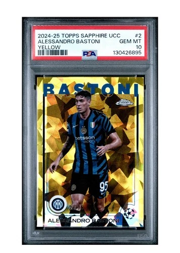 Alessandro Bastoni 2024 Topps Chrome Sapphire Edition Yellow