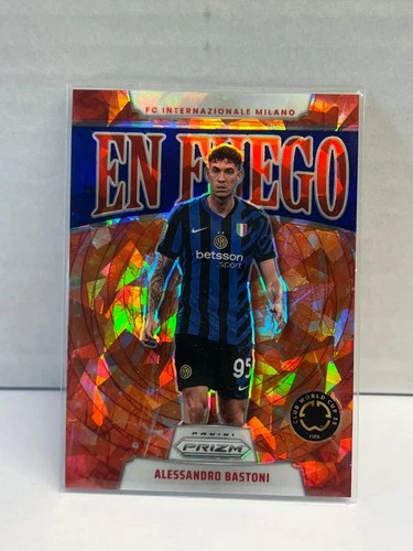 Alessandro Bastoni 2025 Panini Prizm Club World Cup Orange Cracked Ice /99
