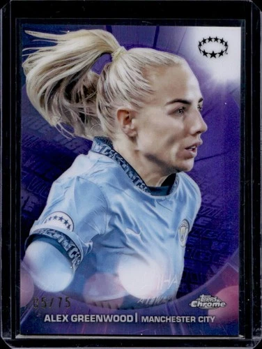 Alex Greenwood 2024 Topps Chrome Vibe Purple Refractor /75