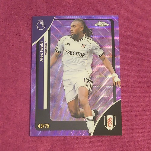 Alex Iwobi 2026 Topps Chrome Premier League Purple Refractor /75