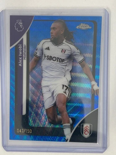 Alex Iwobi 2026 Topps Premier League Chrome Blue Wave /150