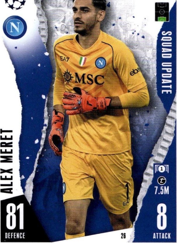 Alex Meret 2023 Topps Match Attax UEFA Club Competitions Extra