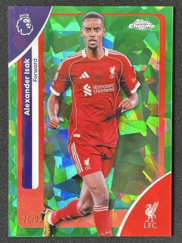 Alexander Isak 2026 Topps Chrome Green Sapphire /99