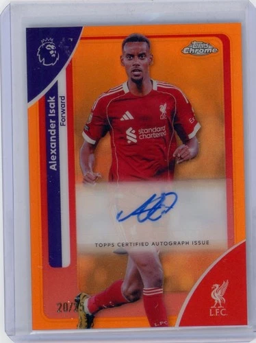 Alexander Isak 2025 Topps Cromo Premier League Orange /25
