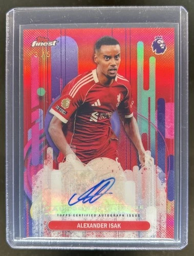 Alexander Isak 2025 Topps Finest Refractor Rojo /5