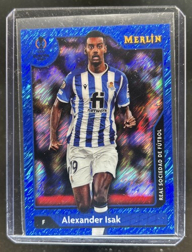 Alexander Isak 2021 Topps Merlin Chrome Blue Shimmer /75