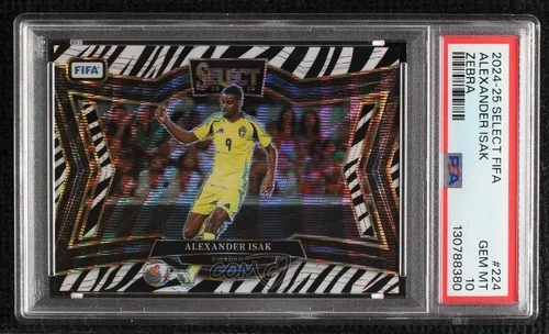 Alexander Isak 2024 Panini Select Zebra Prizm