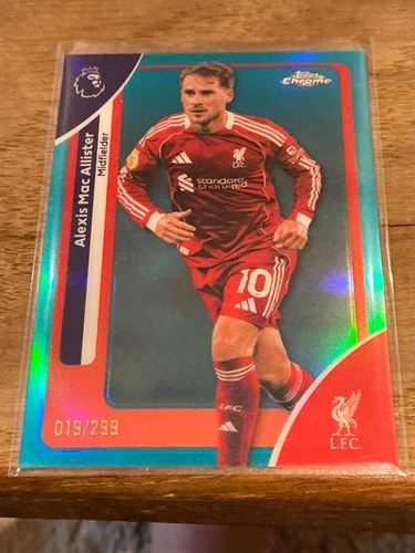 Alexis Mac Allister 2025 Topps Chrome Aqua RayWave Refractor /299