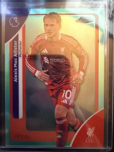 Alexis Mac Allister 2026 Topps Chrome Premier League Aqua Refractor /199