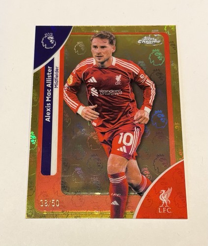 Alexis Mac Allister 2025 Topps Chrome Premier League Gold Logofractor /50
