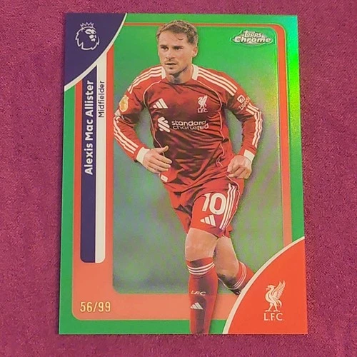 Alexis Mac Allister 2026 Topps Chrome Premier League Green Refractor /99