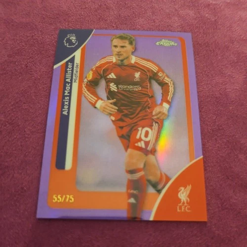 Alexis Mac Allister 2026 Topps Chrome Premier League Purple Refractor /75