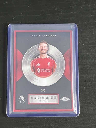 Alexis Mac Allister 2025 Topps Chrome Premier League Triple Platinum Red /5