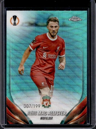 Alexis Mac Allister 2023 Topps Chrome UEFA Aqua Wave Refractor /199