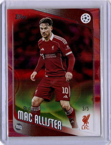 Alexis Mac Allister 2025 Topps Cromo EPL Red Swirl /5