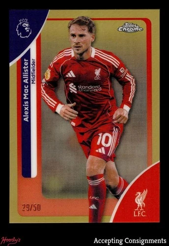 Alexis Mac Allister 2025 Topps Cromo Premier League Oro Refractores /50