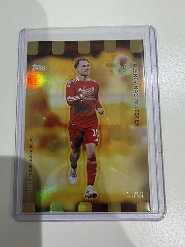 Alexis Mac Allister 2025 Topps Liverpool Focus Gold /50