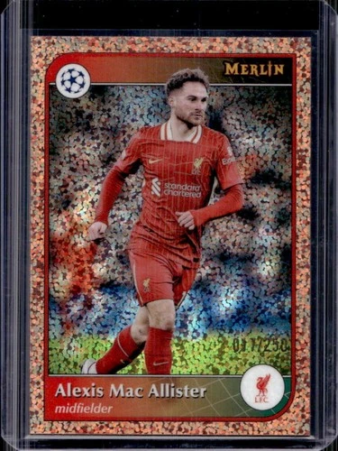 Alexis Mac Allister 2024 Topps Merlin Chrome UCC Rose Gold Speckle Refractor /250