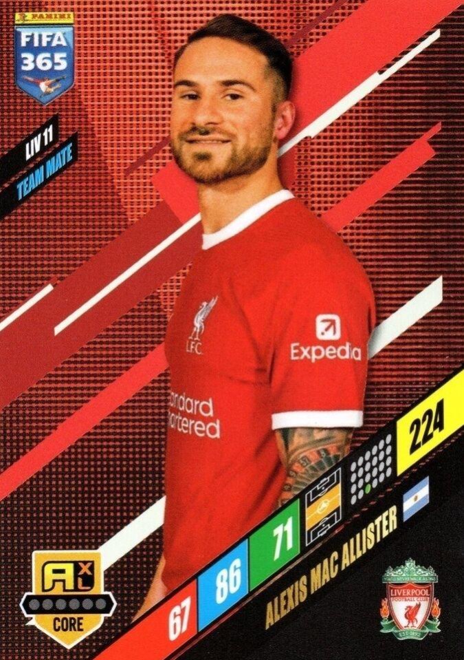 Alexis Mac Allister 2024 Panini Adrenalyn XL FIFA 365