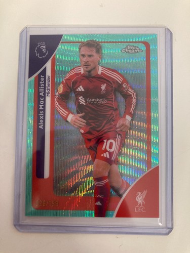 Alexis Mac Allister 2026 Topps Premier League Chrome Aqua Wave /199