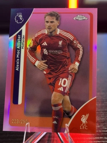 Alexis Mac Allister 2025 Topps Premier League Cromo Rosa Rifrattore /250