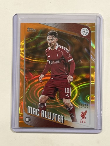 Alexis Mac Allister 2025 Topps UEFA Club Comp Orange Raindrops /25