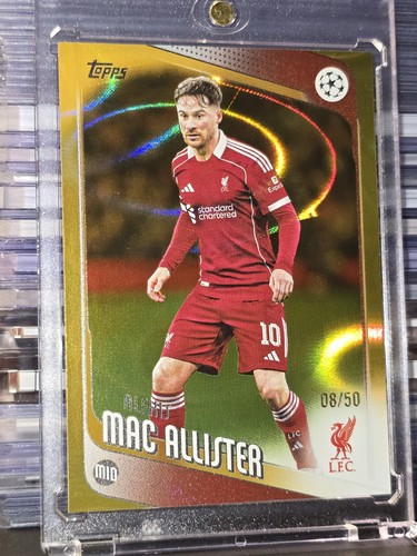 Alexis Mac Allister 2025 Topps UEFA Club Competitions Gold Raindrops /50