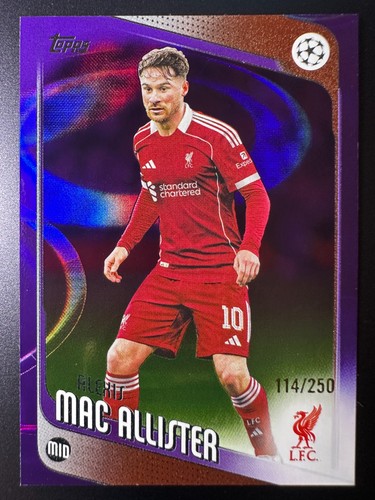 Alexis Mac Allister 2025 Topps UEFA Club Competitions Purple Raindrops /250