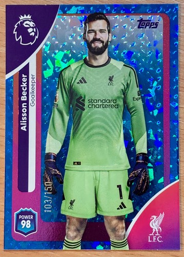 Alisson Becker 2025 Topps Premier League Blue Mini Diamond /150