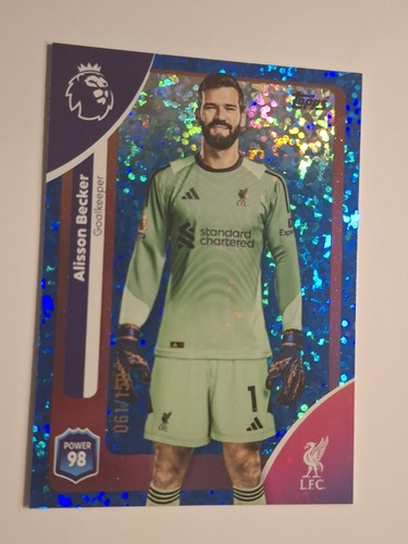 Alisson Becker 2025 Topps Premier League Blue Sparkle /150