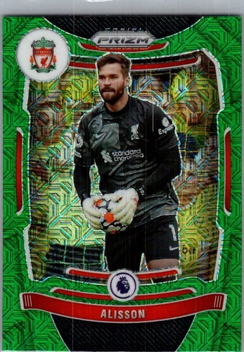 Alisson Becker 2021 Panini Prizm Premier League Green Mojo Prizm