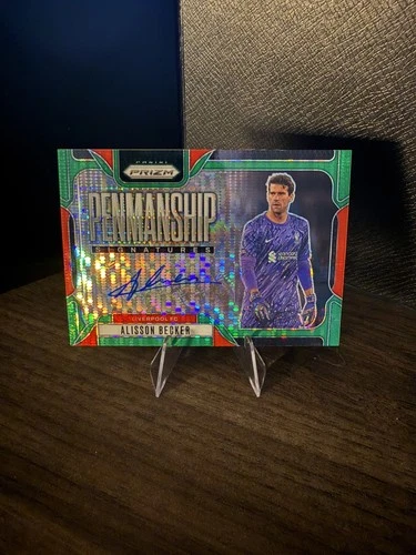 Alisson Becker 2024 Panini Prizm Premier League Green Pulsar