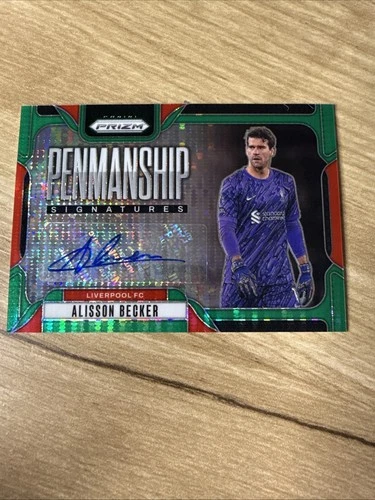 Alisson Becker 2024 Panini Prizm Premier League Green Pulsar
