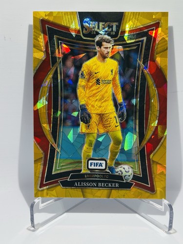 Alisson Becker 2024 Panini Select FIFA Gold Cracked Ice /10