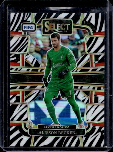 Alisson Becker 2023 Panini Select FIFA Zebra Prizm /25