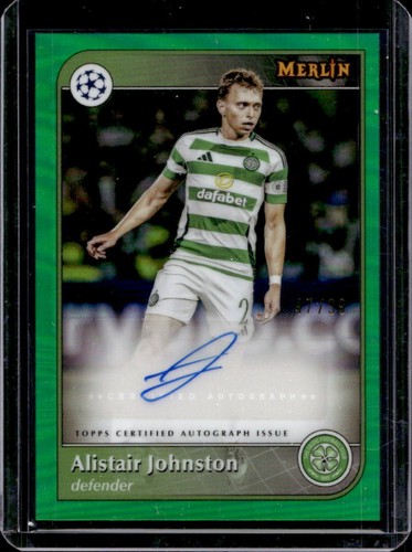 Alistair Johnston 2024 Topps Merlin Chrome Green Refractor /99