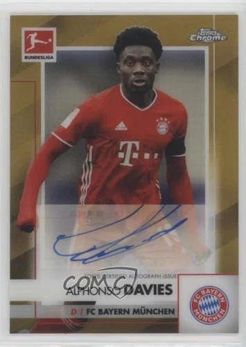 Alphonso Davies 2020 Topps Chrome Bundesliga Gold Refractor 16/60