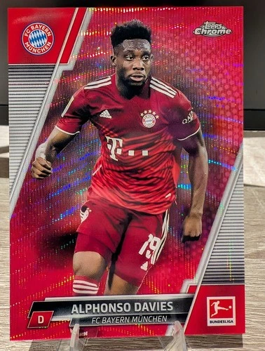 Alphonso Davies 2021 Topps Chrome Bundesliga Magenta Refractor /399