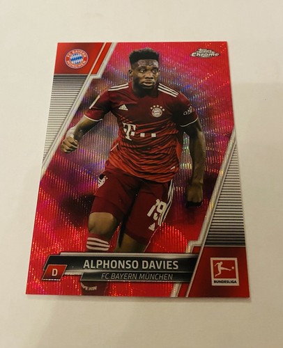 Alphonso Davies 2021 Topps Chrome Bundesliga Red /399