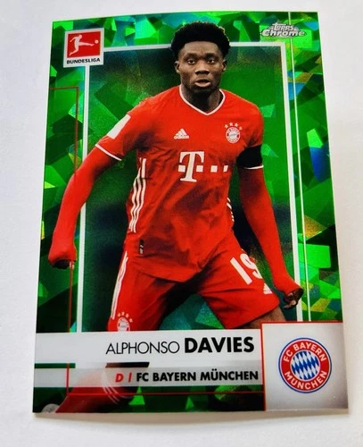 Alphonso Davies 2020 Topps Chrome Bundesliga Sapphire Green /75