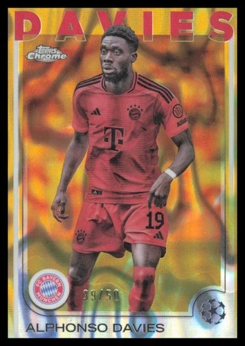 Alphonso Davies 2024 Topps Chrome Gold Lava Refractor /50