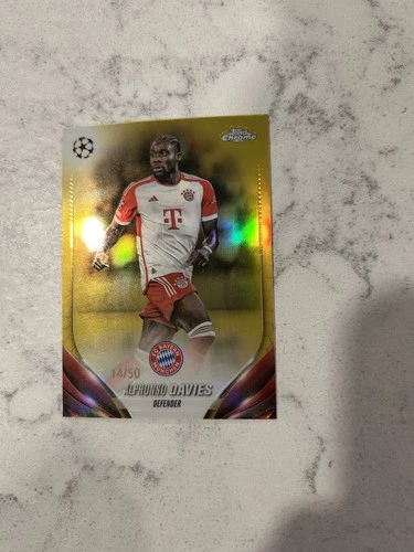 Alphonso Davies 2024 Topps Chrome Gold Refractor /50