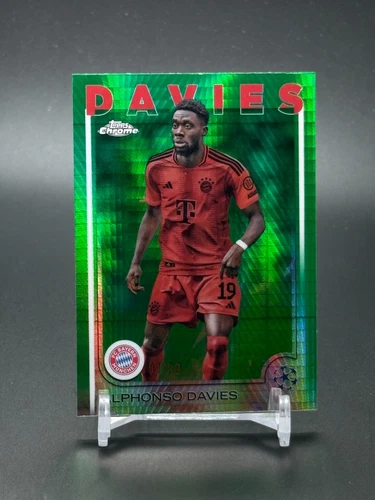 Alphonso Davies 2024 Topps Chrome Green Prizm /99