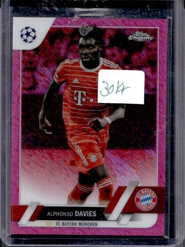 Alphonso Davies 2022 Topps Chrome Pink Shimmer Refractor /250