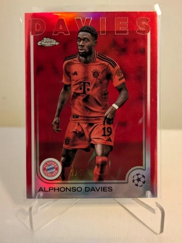 Alphonso Davies 2024 Topps Chrome Red Refractor /5