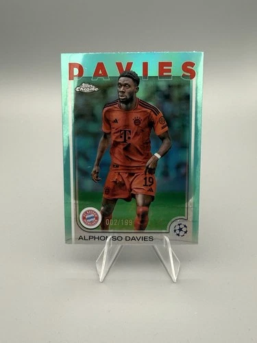 Alphonso Davies 2024 Topps Cromo UEFA Aqua Refractor /199