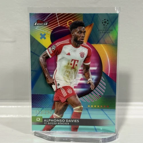 Alphonso Davies 2023 Topps Finest Aqua Vaporwave Refractor /250