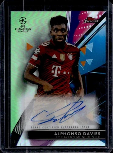 Alphonso Davies 2021 Topps Finest Neon Green /99